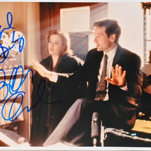X-FILES CAST Signed Photo X2 - David Duchovny, Gillian Anderson  w/COA