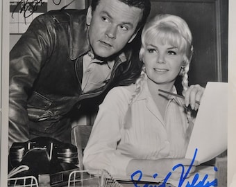 HOGAN'S HEROES Cast Signed Photo x2 - Bob Crane, Sigrid Valdis w/coa