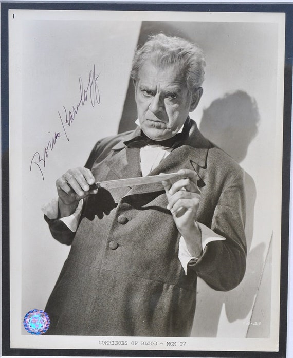 BORIS KARLOFF Signed Photo - Frankenstein - the Mummy Framed 14x16