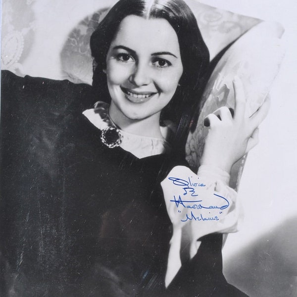 OLIVA DeHAVILLAND - Gone With The Wind SIGNED Photo 11x14  w/COA