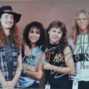 METALLICA Signed Photo x3 – James Hetfield, Lars Ulrich + w/coa