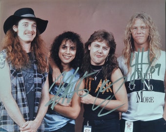 METALLICA Signed Photo x3 – James Hetfield, Lars Ulrich + w/coa
