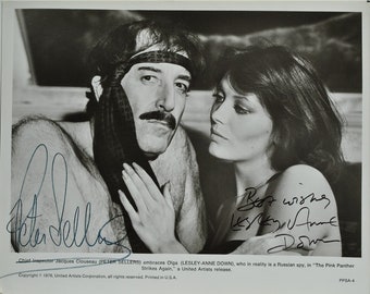 PETER SELLERS & LESLIE-Anne Down Signed Photo x2 - The Pink Panther Strikes Again - The Pink Panther w/coa