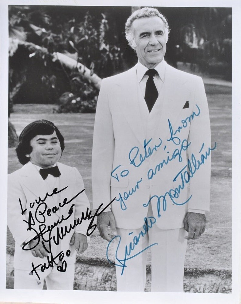 FANTASY ISLAND Cast Signed Photo X2 Ricardo Montalban & Herve