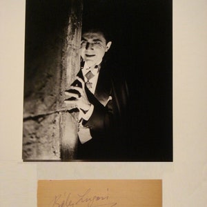 BELA LUGOSI signed Autographed Page & photo - Count Dracula w/COA
