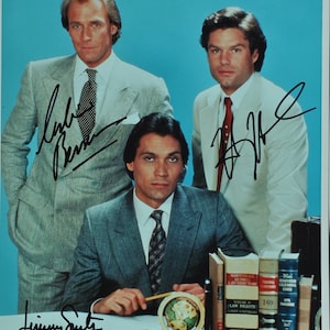 L.A. LAW Cast Signed Photo x3 – Harry Hamlin, Corbin Bernsen, Jimmy Smits w/coa