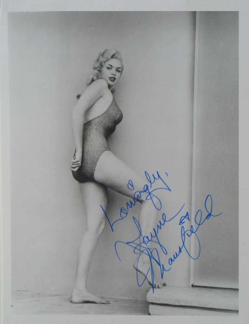 JAYNE MANSFIELD SIGNED Photo Playboy Playmate Rita Marlowe W/coa Etsy