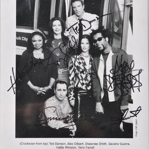 BECKER CAST SIGNED Photo X6 - Ted Danson, Terry Farrell, Hattie Winston, Shawnee Smith, Saverio Guerra, Alex Desert w/coa