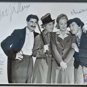 THE MARX BROTHERS Signed Photo X3- Graucho Chico, Harpo 14x16 framed matted wCOA