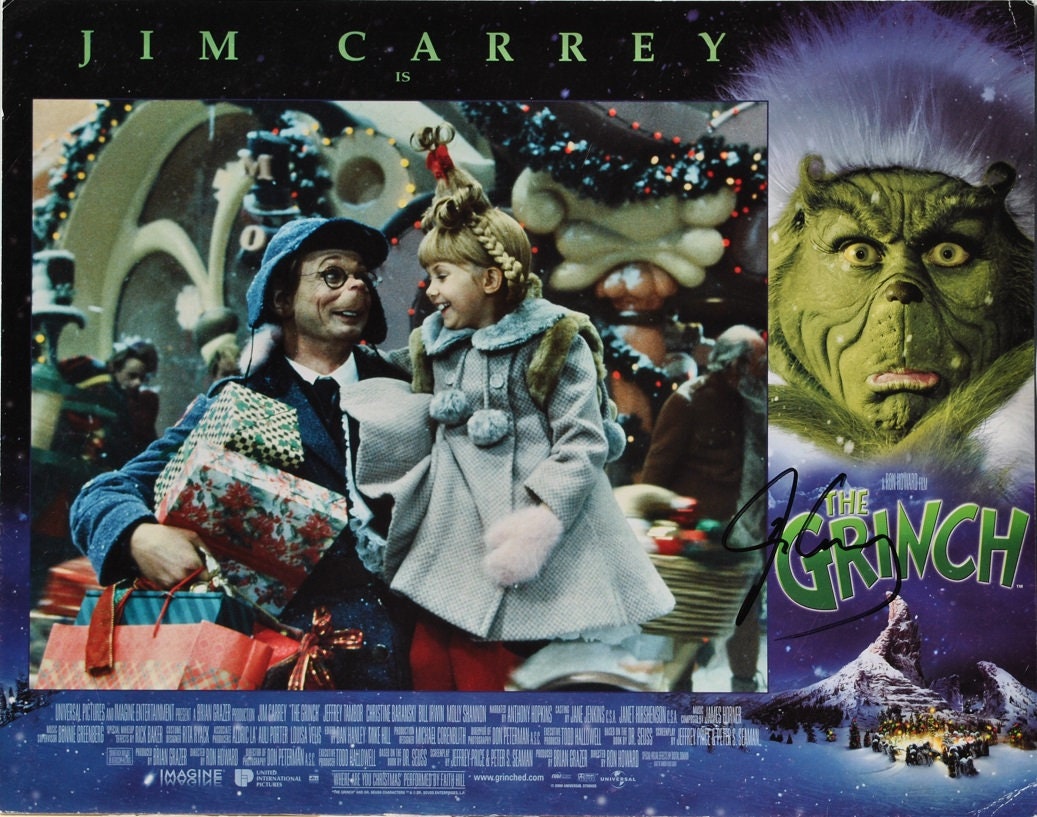 HWC Trading FR A4 Jim Carrey The Grinch Geschenke Gedruckt, Signiert Autogramm Bild Für Film-Erinnerungsstücke-Fans - A4 Framed