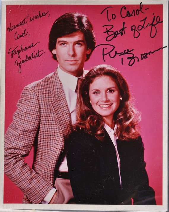 Pierce Brosnan Stefanie Zimbalist Signeded Photo REMINGTON STEELE  with COA