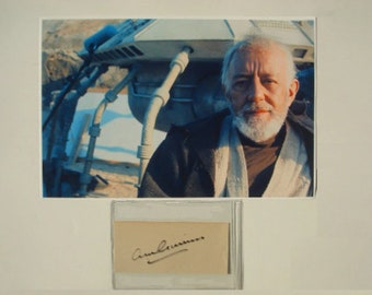 ALEC GUINNESS - STAR Wars Signed Page & Photo - Obi-Wan Kenobi w/coa