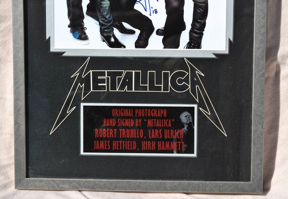 METALLICA SIGNED X4 Framed, Matted Plaque- Lars Ulrich, Hetfield
