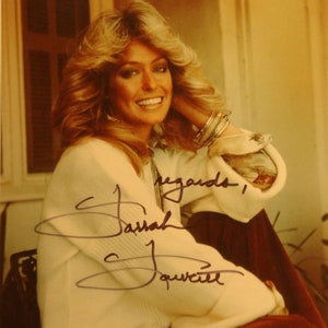 FARRAH FAWCETT ONDERTEKENDE foto - Charlie&#39;s Angels, Lee Majors met coa