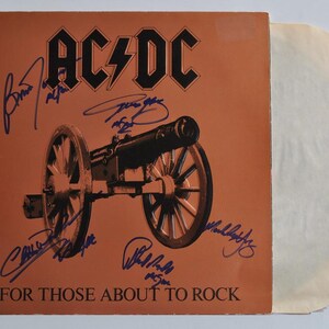 AC/DC SIGNED - For Those About To Rock Vinyl Album x5 - Angus Young + w/Coa