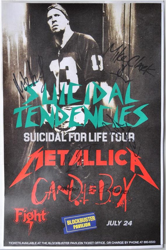 SUICIDAL TENDENCIES Signed 1994 Concert Tour Poster X5 – Mike Muir