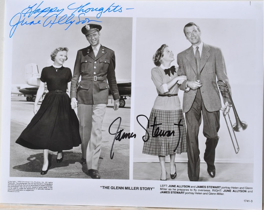 JAMES STEWART & JUNE Allyson Signed Photo - the Glenn Miller Story ...