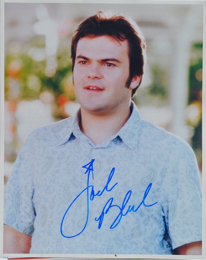 HWC Trading - Foto Con Autografo Stampato A4 Jack Black (School Of Rock) - Cornice Nera Opaca - Regalo Per Appassionati Di Cinema