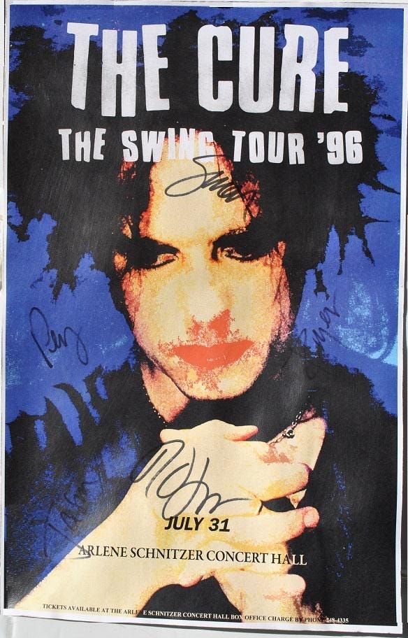 THE CURE Signed 1996 Concert Tour Poster X5 – Robert Smith, Simon