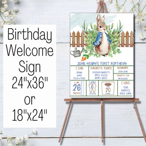 Editable Some Bunny Birthday Party Welcome Sign, Rabbit Birthday Party Decorations, First Birthday