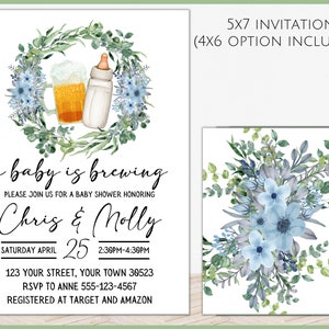 A Baby is Brewing Baby Shower Invitation, Boy Baby Shower Invite, BBQ Baby Shower Invite, Co-ed Baby Shower Invitation, DDBA034