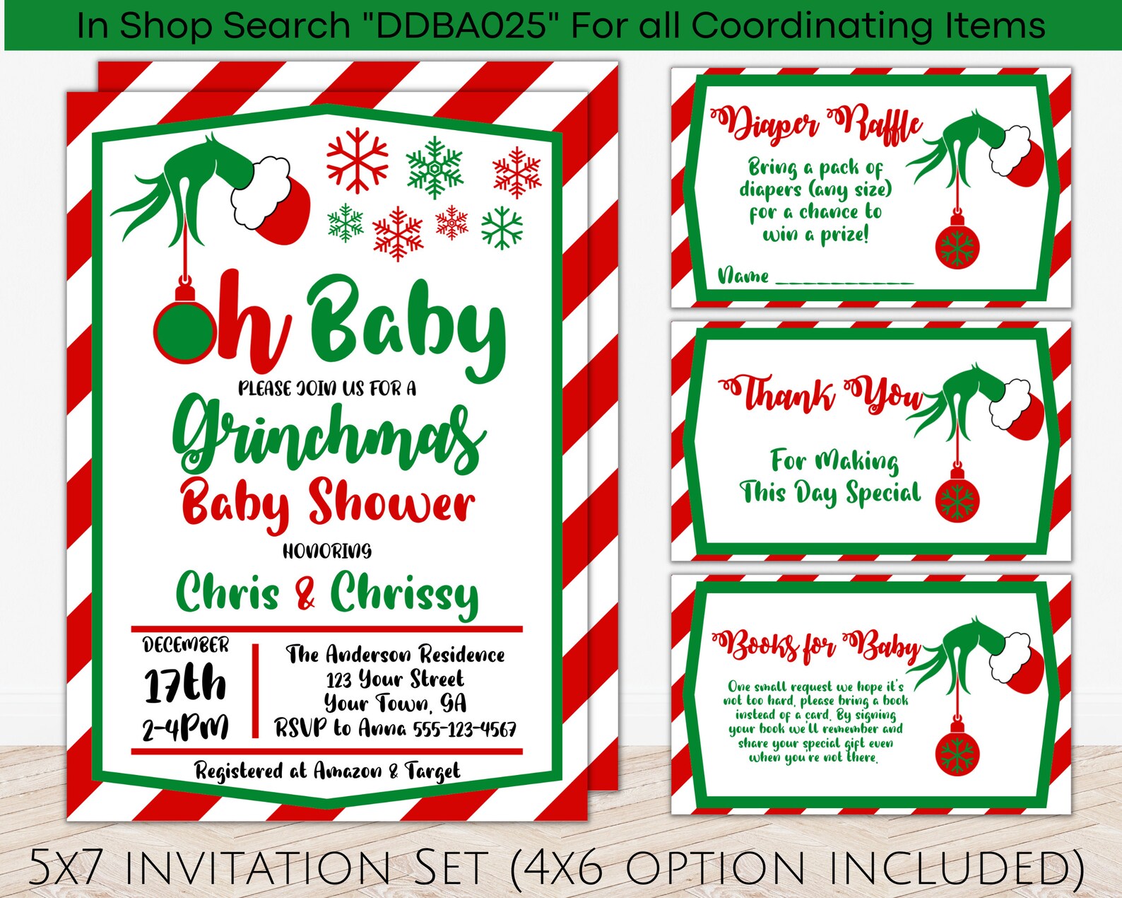 Grinch Baby Shower Diaper Raffle Table Sign Grinchmas Baby Etsy