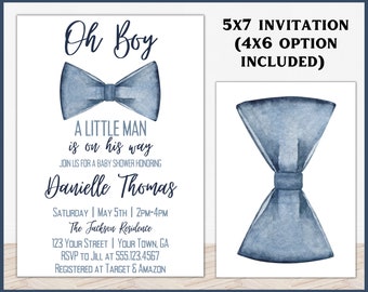 It’s a Boy Baby Shower Invitation, Boy Baby Shower Invite, Blue Baby Shower Invitation, Blue Floral Baby Shower Invite