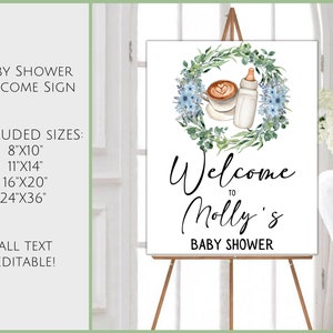 Coffee Baby Shower Welcome Sign: Brunch Theme (Digital Download)