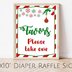Grinch Baby Shower Favors Sign: Grinchmas Party Decor (Digital Download)