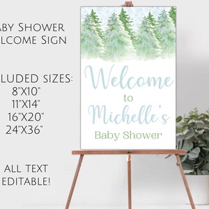 Junge Winter-Wunderland-Baby-Dusche-Willkommens-Schild, Baby es kalt draußen Willkommensschild, Wald-Baby-Dusche, Weihnachten-Baby-Dusche, DDBA026