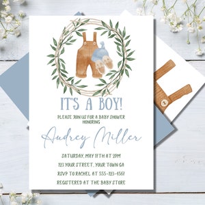 It’s a Boy Baby Shower Invitation, Boy Baby Shower Invite, Blue Baby Shower Invitation, Blue Floral Baby Shower Invite