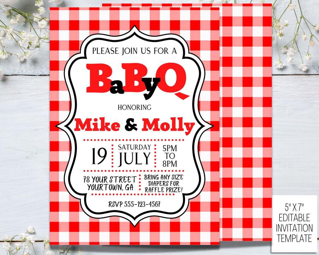 Bbq Baby Shower Template