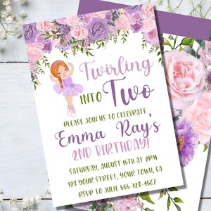 EDITABLE Ballerina Invitation, Tutu Invitation, Ballet Birthday Invitation, Girl Birthday, Dance Invitation, Ballet Template