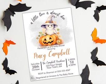 Editable A Little Boo Baby Shower Invitation, A Little Boo Invitation, Little Boo Baby Shower, Ghost Baby Shower Invite,