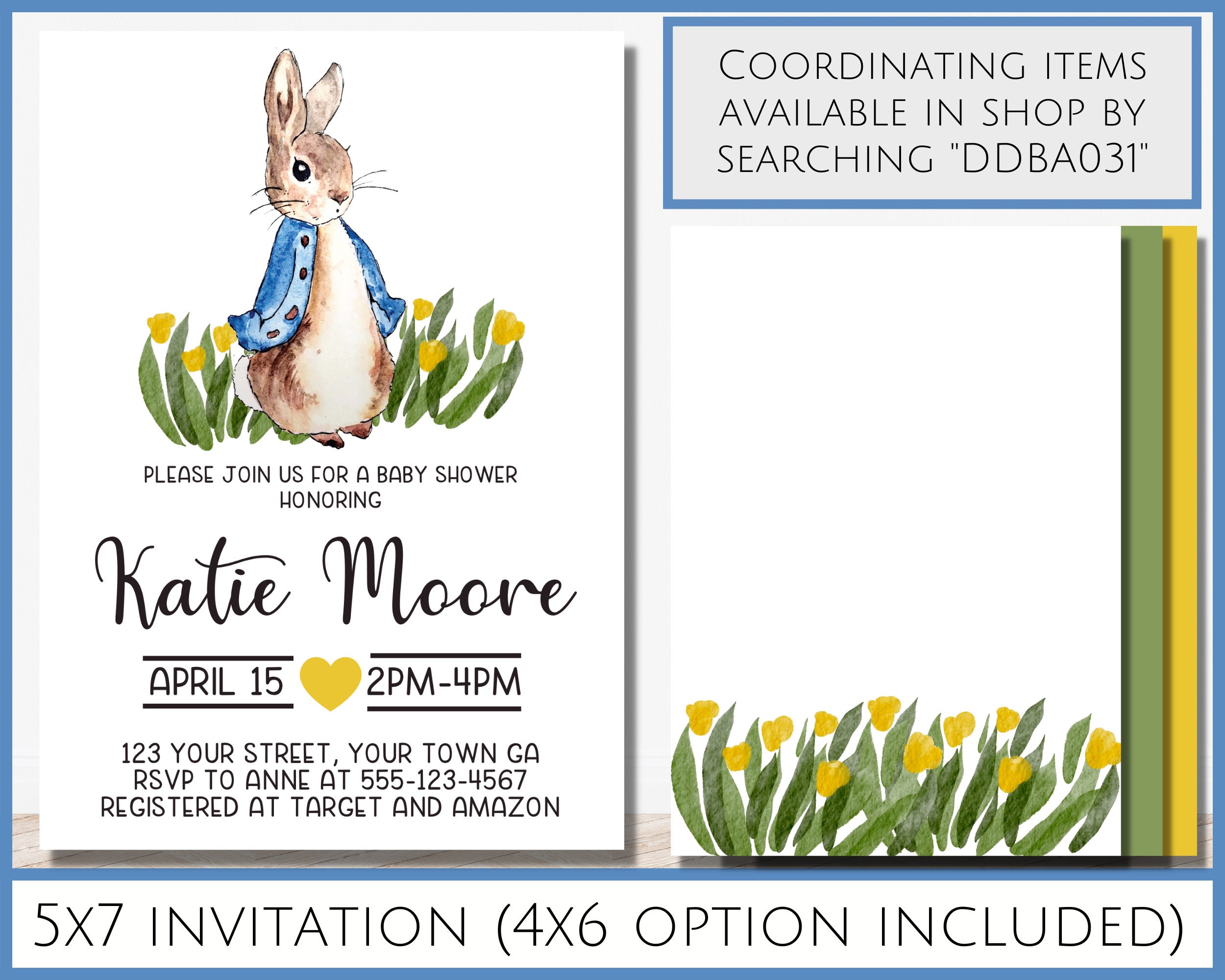 Spring Bunny Baby Shower Welcome Sign, Peter Rabbit Welcome Sign, Bunny ...