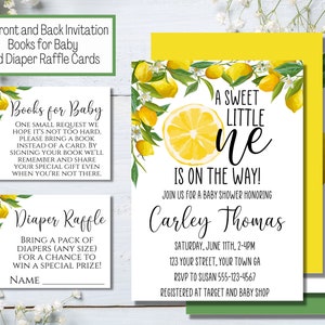Sweet Little One Lemon Baby Shower Invitation, Lemon Baby Shower Invitation, Lemon Themed Shower, Instant Download, Printable