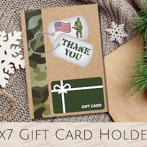 Military Gift Card Holder - Army Care Package Gift - Navy Gift - Air Force Soldier Gift - Marine Gift - Military Care Package