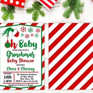 Grinchmas Baby Shower Invitation: Holiday Theme (Digital File)