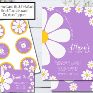 Editable Daisy Birthday Invitation: Boho Floral Party (Digital Download)