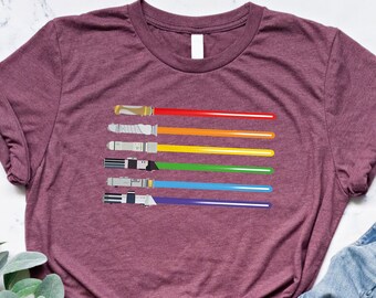 Wars Of The Stars Sci-Fi LGBT Gift Queer Galaxy Star Gay Clothing LGBTQ Sci Fi Gay Pride Shirt Lesbian Pride Shirt Pride Rainbow Flag