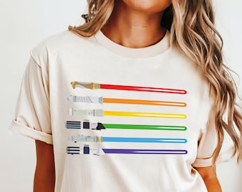 Sward Shirt, Lightsaber Rainbow T-shirt, Love Is Love Tshirt, LGBTQ Star Wars Tshirt, Pride Month Shirt, LGBTQ Support Tshirt