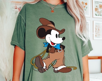 Mickey Mouse Shirt - Cowboy Mickey Mouse T-Shirt - Western Mickey Shirt - Mickey Lovers Shirt - Funny Mickey T-Shirt - Mickey Mouse Gift