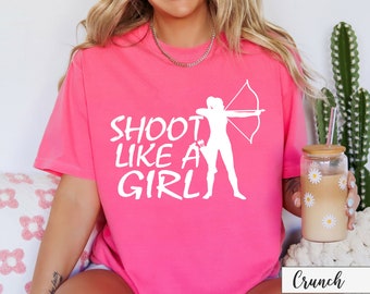 Shoot Like A Girl Tshirt, Archery Shirt, Feminist Shirt, Girl Athlete Tshirt, Sarcasm Shirt, Bow And Arrow Tshirt, Sports Shirt