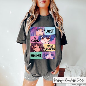 Just A Girl Who loves Anime shirt, Anime Lover Tshirt, Gift For Anime Lover, Cool Anime T-shirt, Anime Clothing, Anime Tshirt