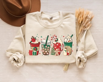 Christmas Coffee Sweatshirt, Christmas Coffee Lover Sweater, Christmas Latte Sweatshirt, Coffee Sweatshirt, Christmas Coffee Sweatshirt