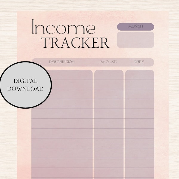 Income Tracker, Finanzplaner, Hilfe zum Sparen, Digitale Liste, Finances, Sparplan