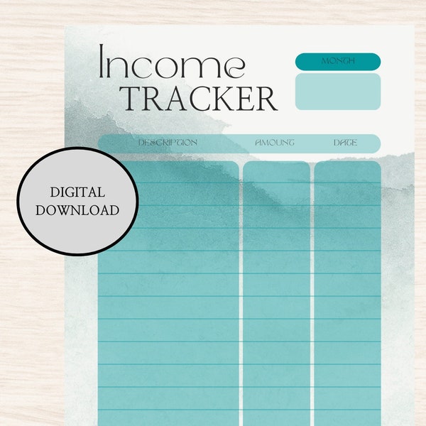 Income Tracker, Finanzplaner, Hilfe zum Sparen, Digitale Liste, Finances, Sparplan