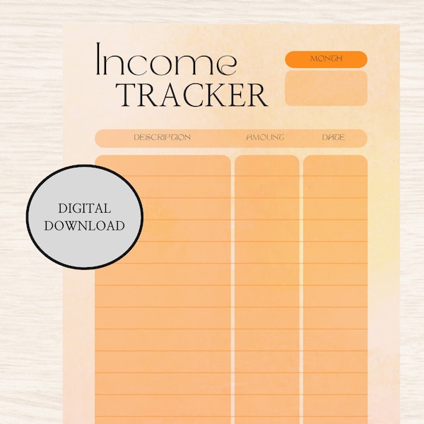 Income Tracker, Finanzplaner, Hilfe zum Sparen, Digitale Liste, Finances, Sparplan