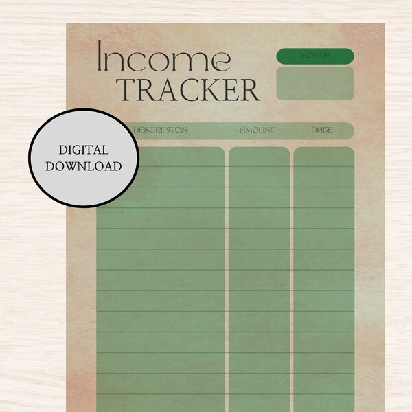 Income Tracker, Finanzplaner, Hilfe zum Sparen, Digitale Liste, Finances, Sparplan