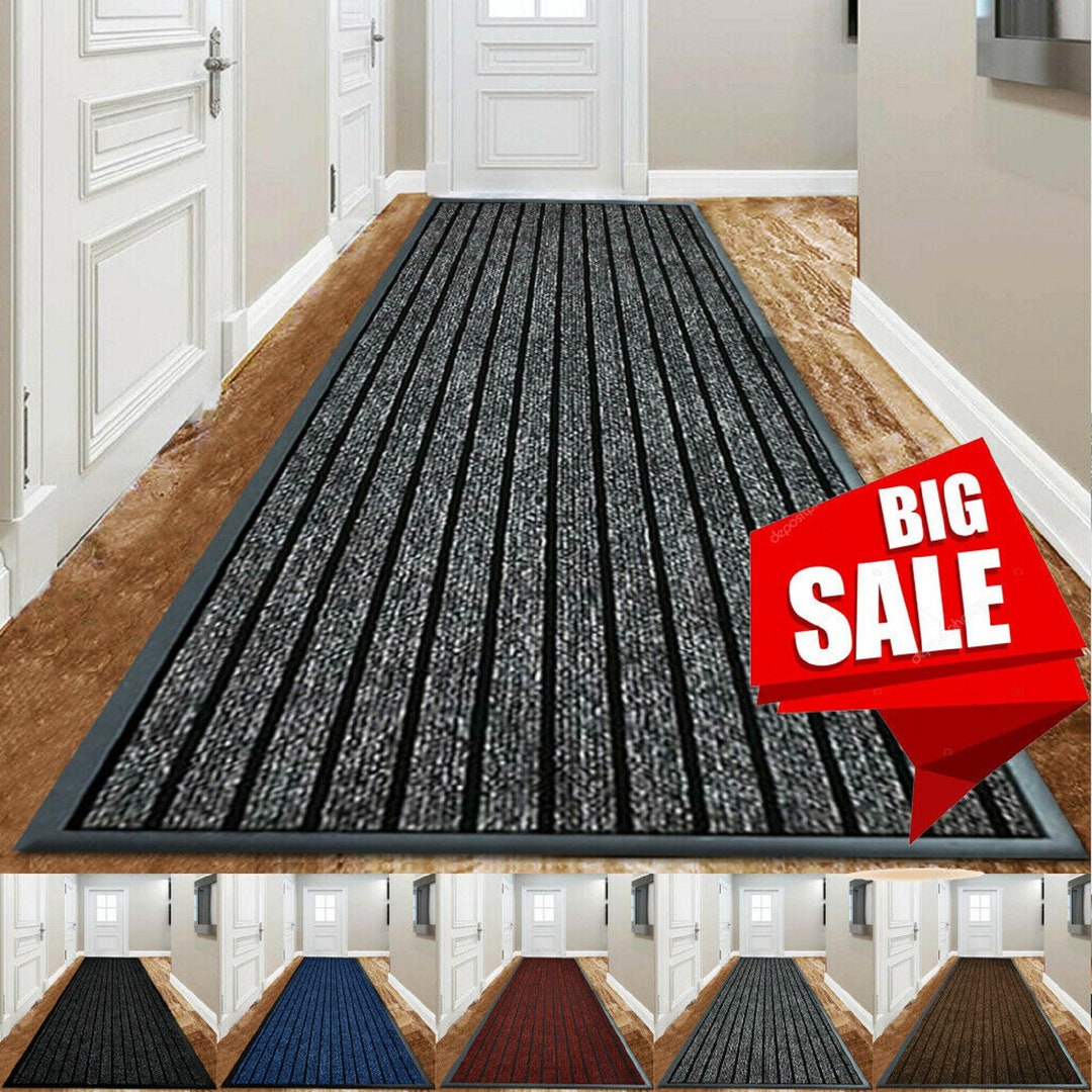 Heavy Duty Rubber Barrier Mat Small Large Door Mat Hallway Runner Kitchen  Rugs